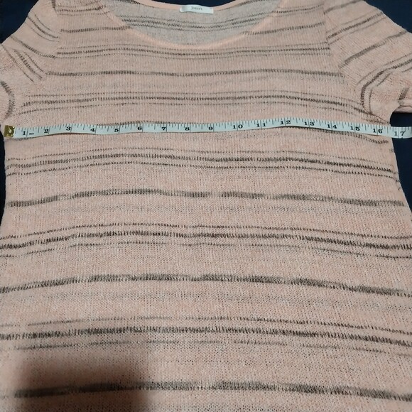 Jodifl dress Womens Large peach striped thin knit sweater tiered Romantic Boho - Picture 5 of 7